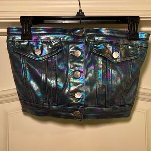 Metallic blue button crop top. Never worn. Bought from Boot Barn